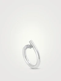 Oera 18K White Gold Ring With Diamonds