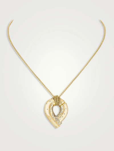 Large Oera 18K Gold Pendant Necklace With Diamonds