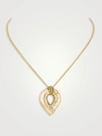 Large Oera 18K Gold Pendant Necklace With Diamonds