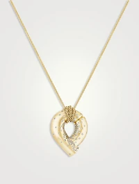 Large Oera 18K Gold Pendant Necklace With Diamonds