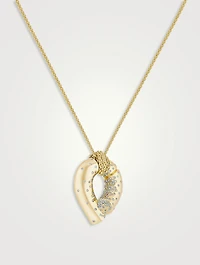 Large Oera 18K Gold Pendant Necklace With Diamonds