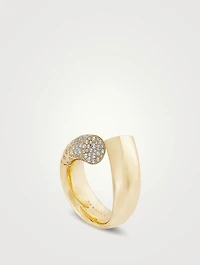 Large Oera 18K Gold Ring With Diamonds