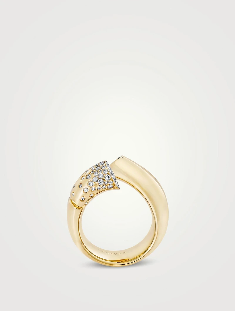 Large Oera 18K Gold Ring With Diamonds