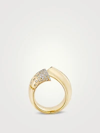 Large Oera 18K Gold Ring With Diamonds