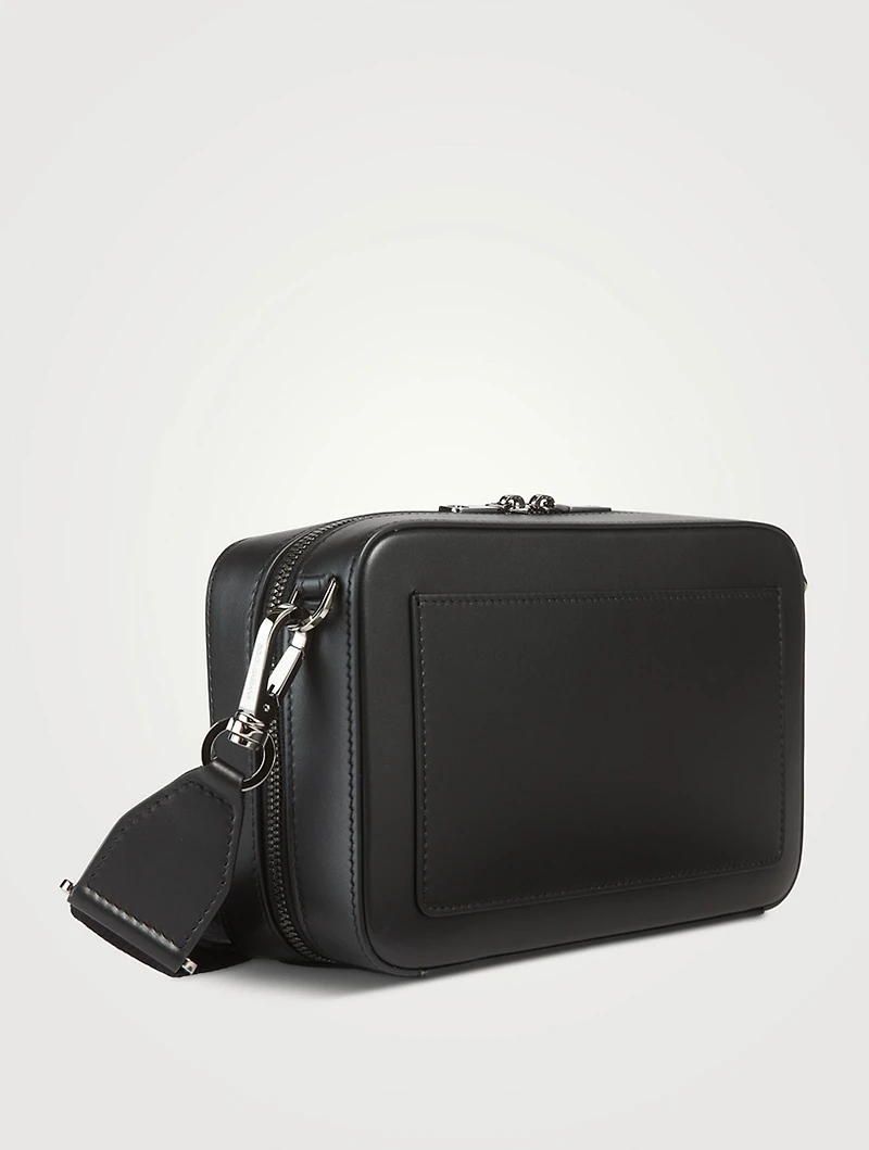Leather Crossbody Bag With Raised Logo