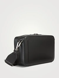 Leather Crossbody Bag With Raised Logo