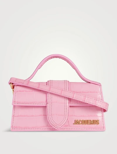 Le Bambino Croc-Embossed Leather Envelope Bag
