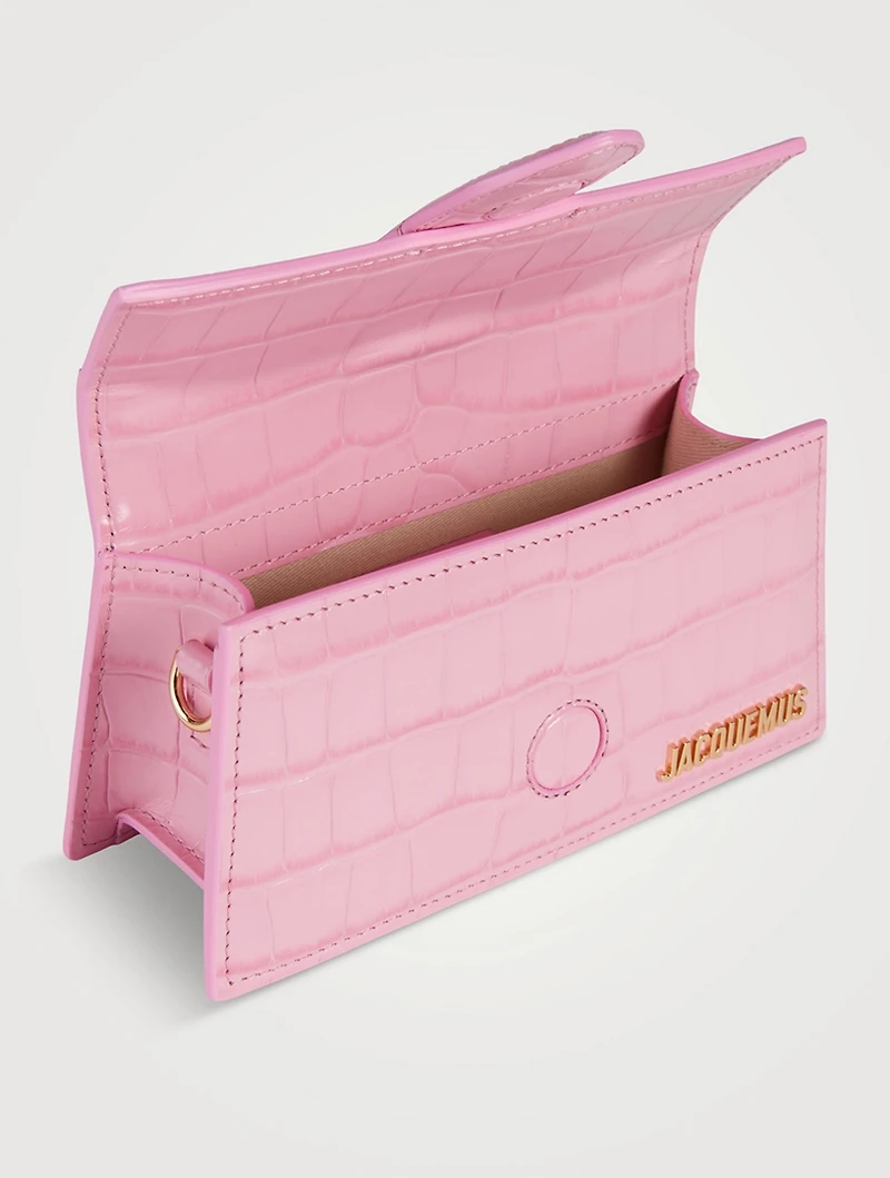 Le Bambino Croc-Embossed Leather Envelope Bag