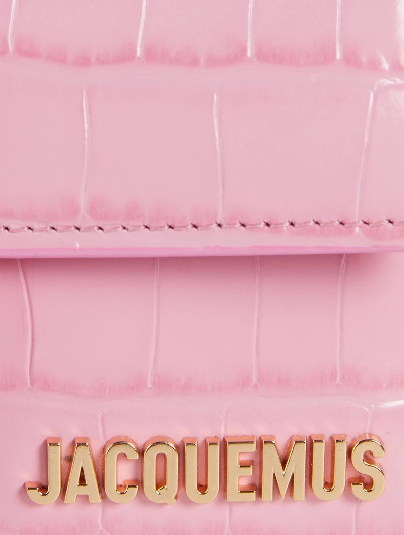Le Bambino Croc-Embossed Leather Envelope Bag
