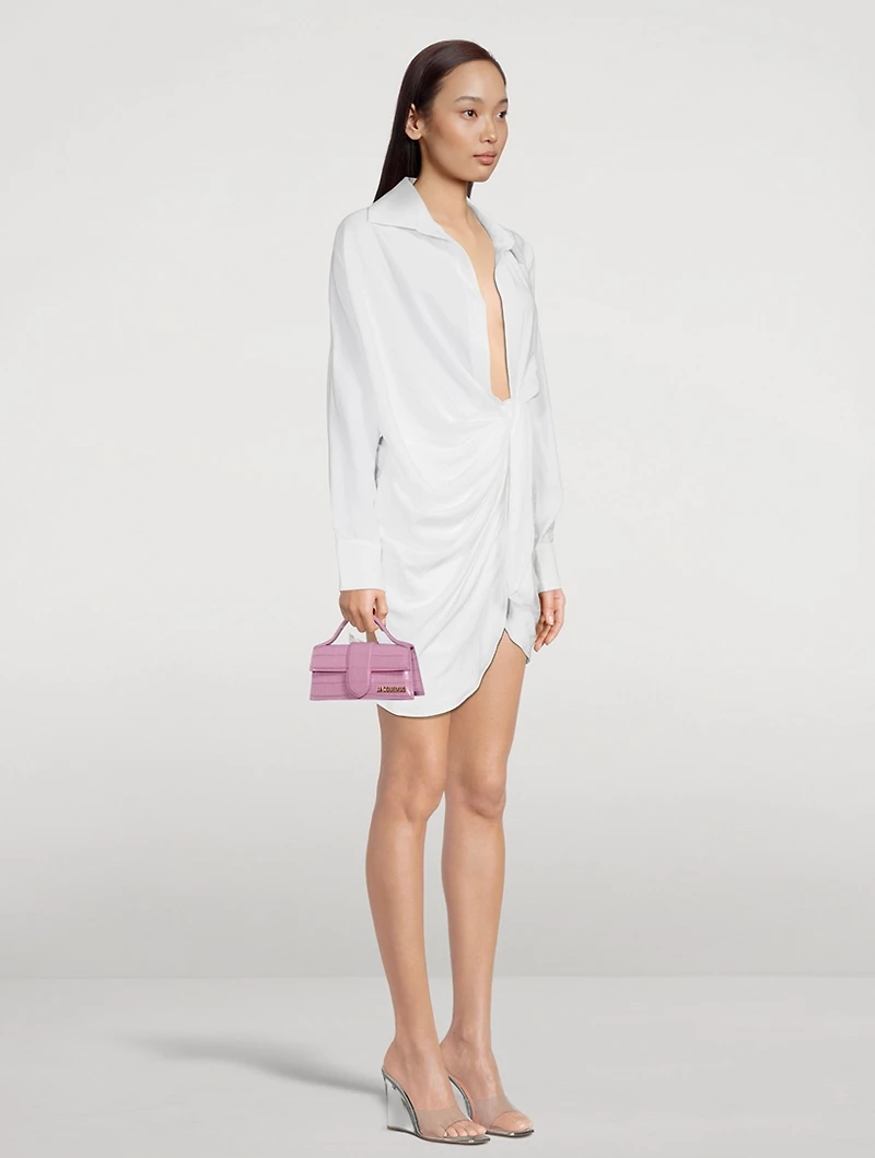 Le Bambino Croc-Embossed Leather Envelope Bag