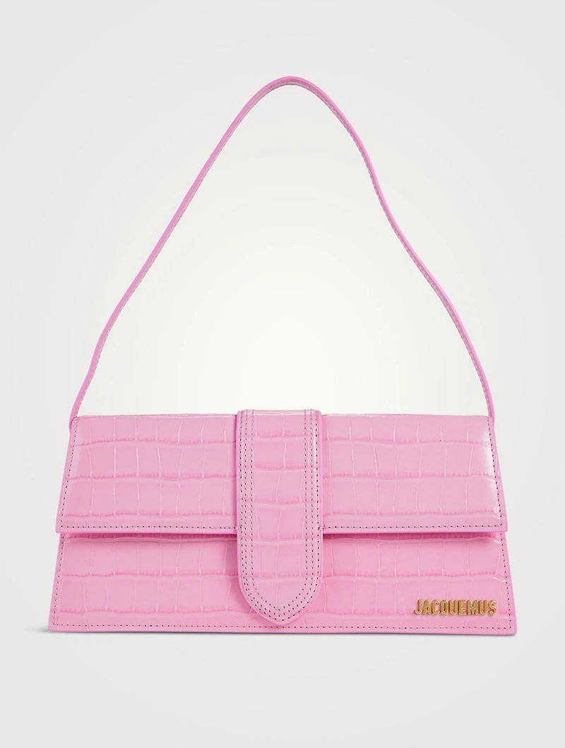 Le Bambino Long Croc-Embossed Leather Bag