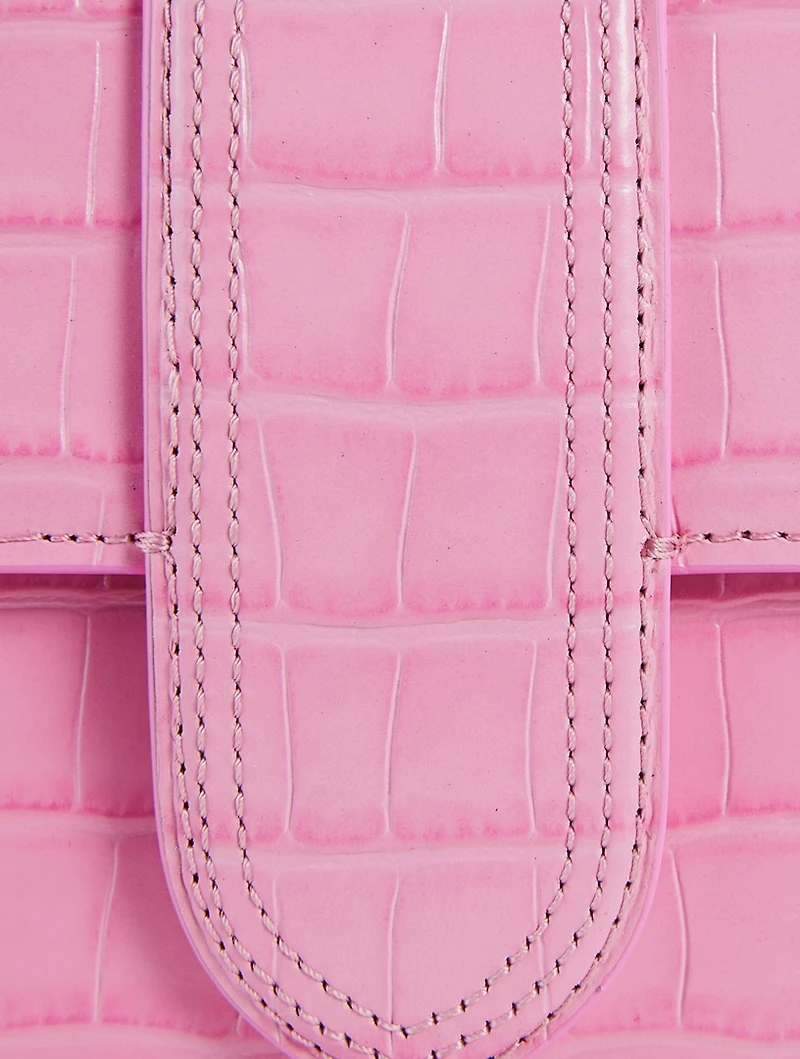 Le Bambino Long Croc-Embossed Leather Bag