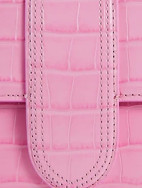 Le Bambino Long Croc-Embossed Leather Bag