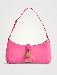 Le Bisou Cadenas Suede Shoulder Bag