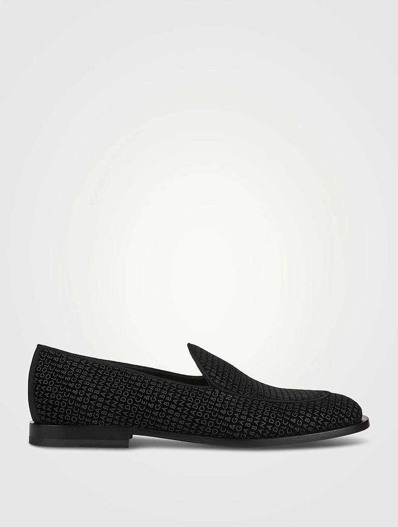Velvet Logo Loafers