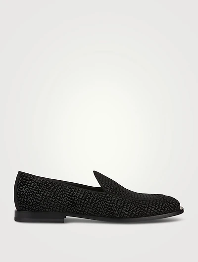 Velvet Logo Loafers