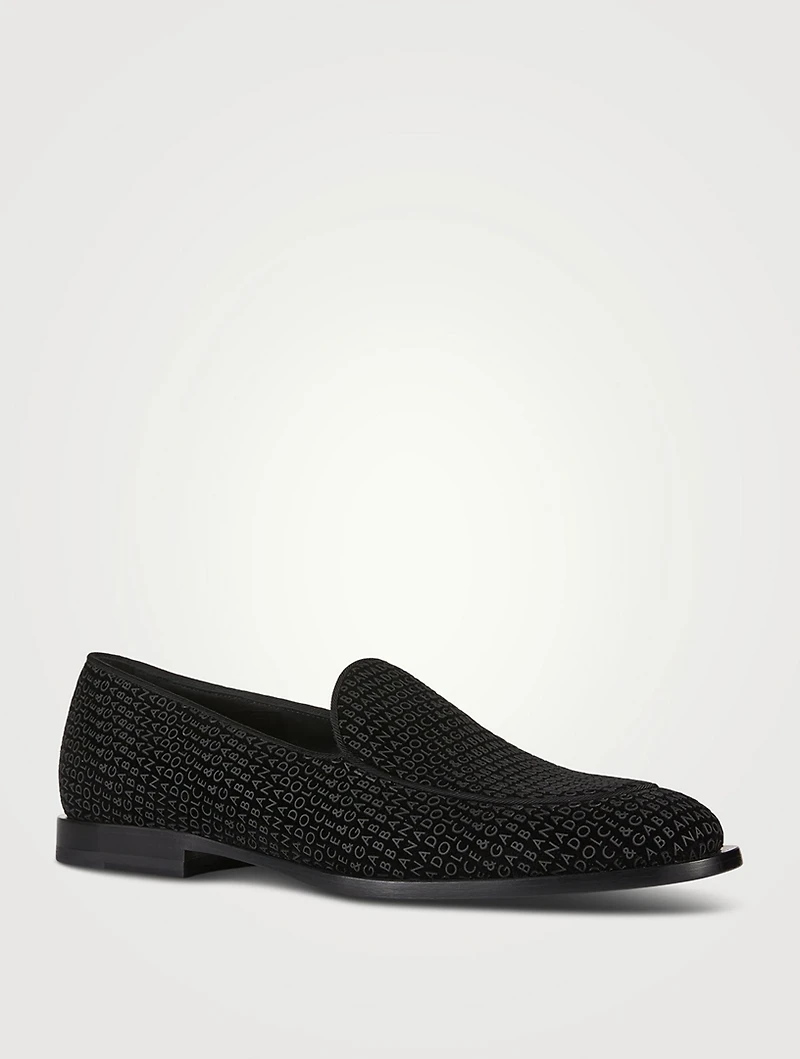Velvet Logo Loafers
