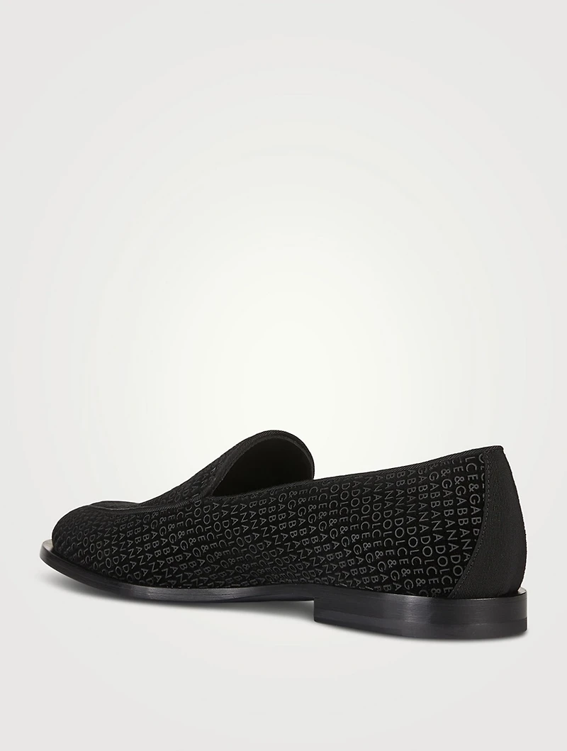 Velvet Logo Loafers