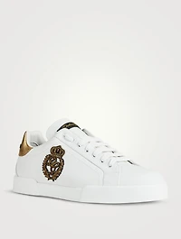 Portofino Leather Sneakers With Crown Patch