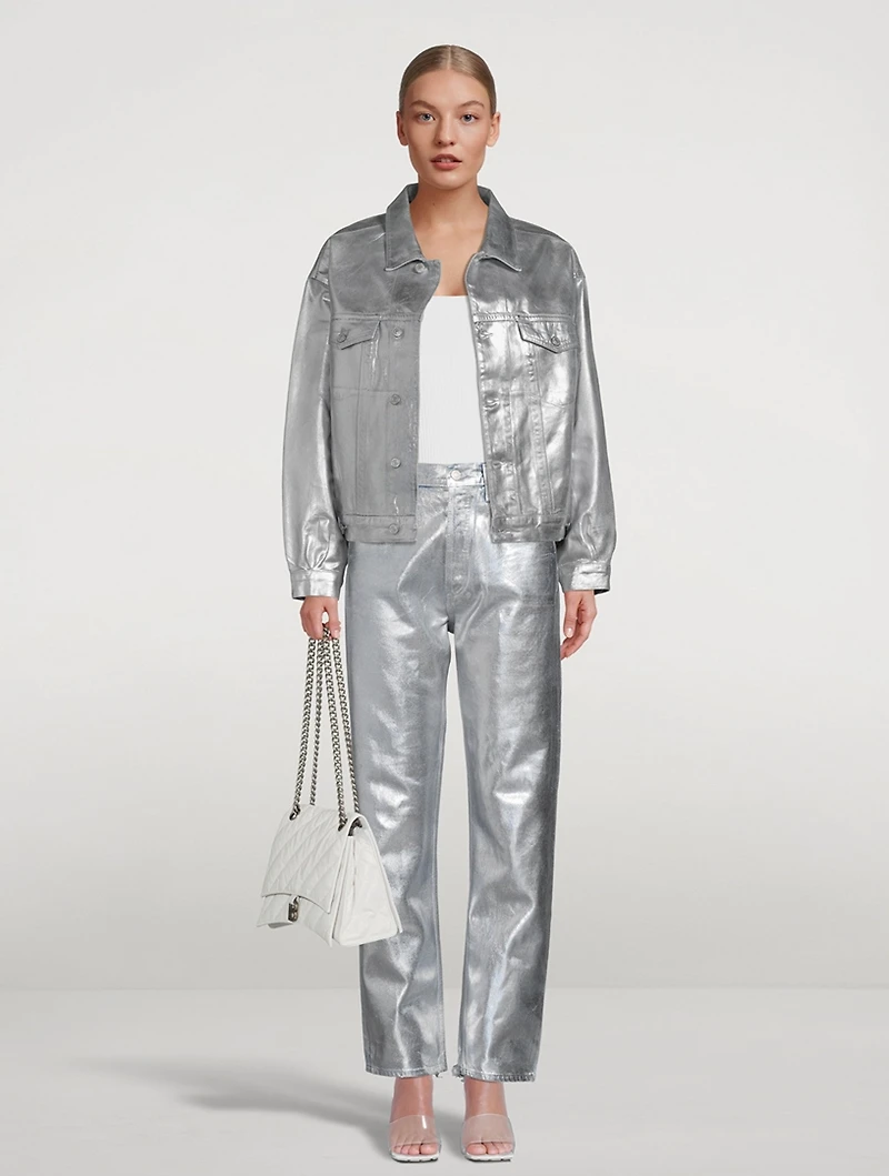 Charli Oversized Foil Denim Jacket