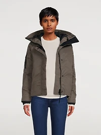 Everleigh Down Performance Satin Bomber Jacket