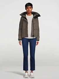 Everleigh Down Performance Satin Bomber Jacket