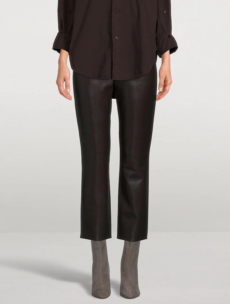 Jolene High-Rise Straight Recycled Leather Jeans