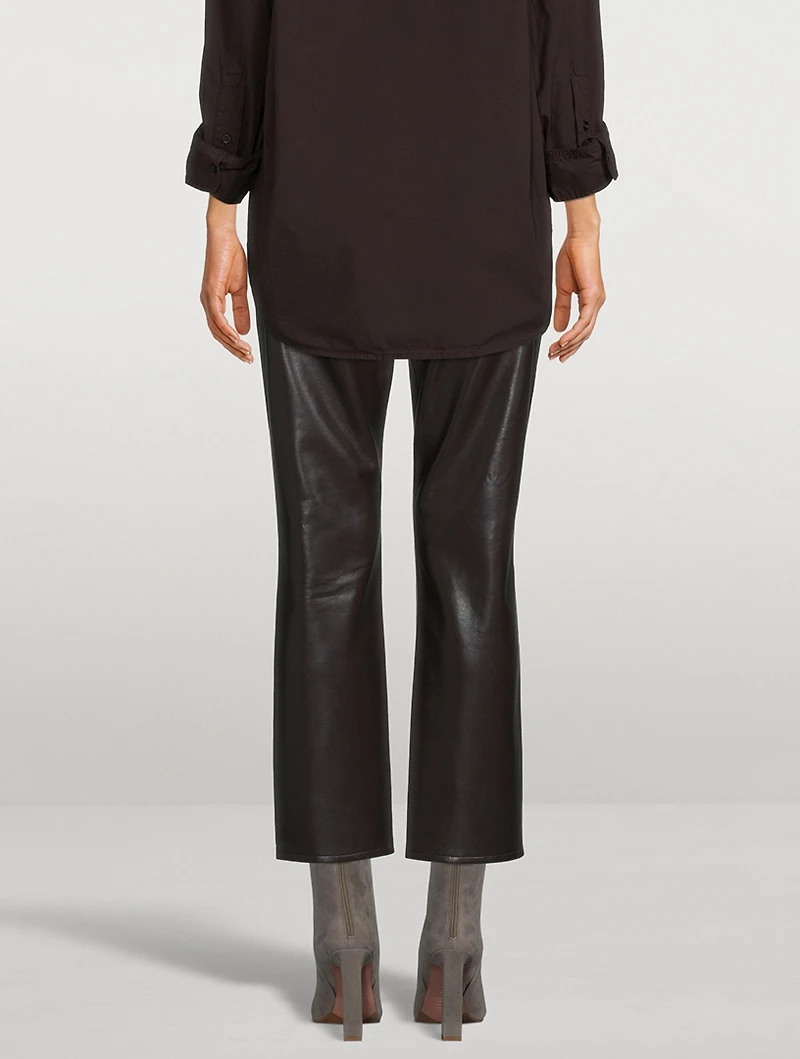 Jolene High-Rise Straight Recycled Leather Jeans