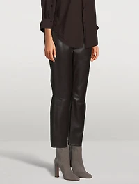 Jolene High-Rise Straight Recycled Leather Jeans