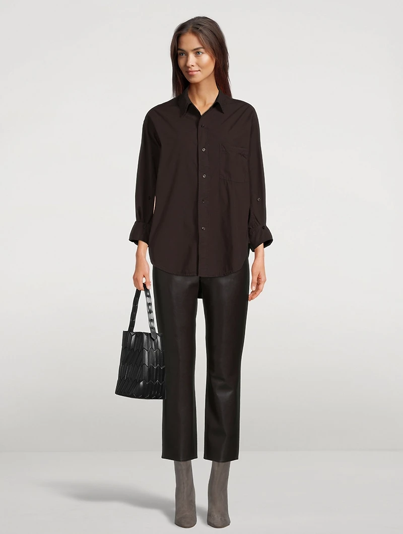 Jolene High-Rise Straight Recycled Leather Jeans