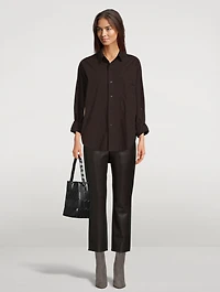 Jolene High-Rise Straight Recycled Leather Jeans