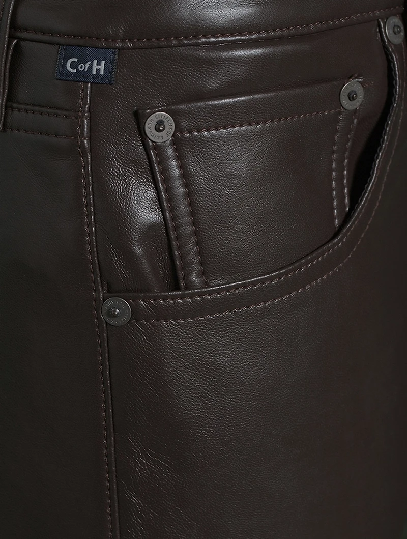 Jolene High-Rise Straight Recycled Leather Jeans