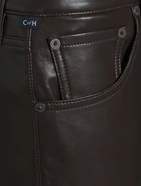 Jolene High-Rise Straight Recycled Leather Jeans