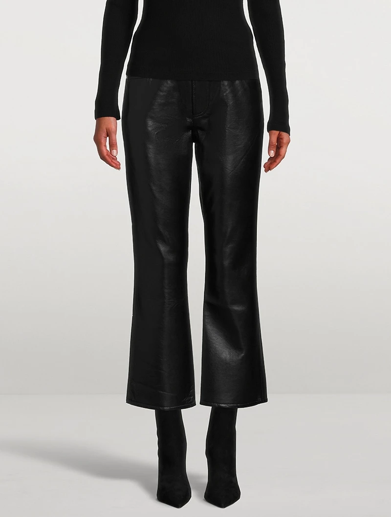Isola Cropped Bootcut Recycled Leather Jeans