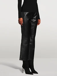 Isola Cropped Bootcut Recycled Leather Jeans