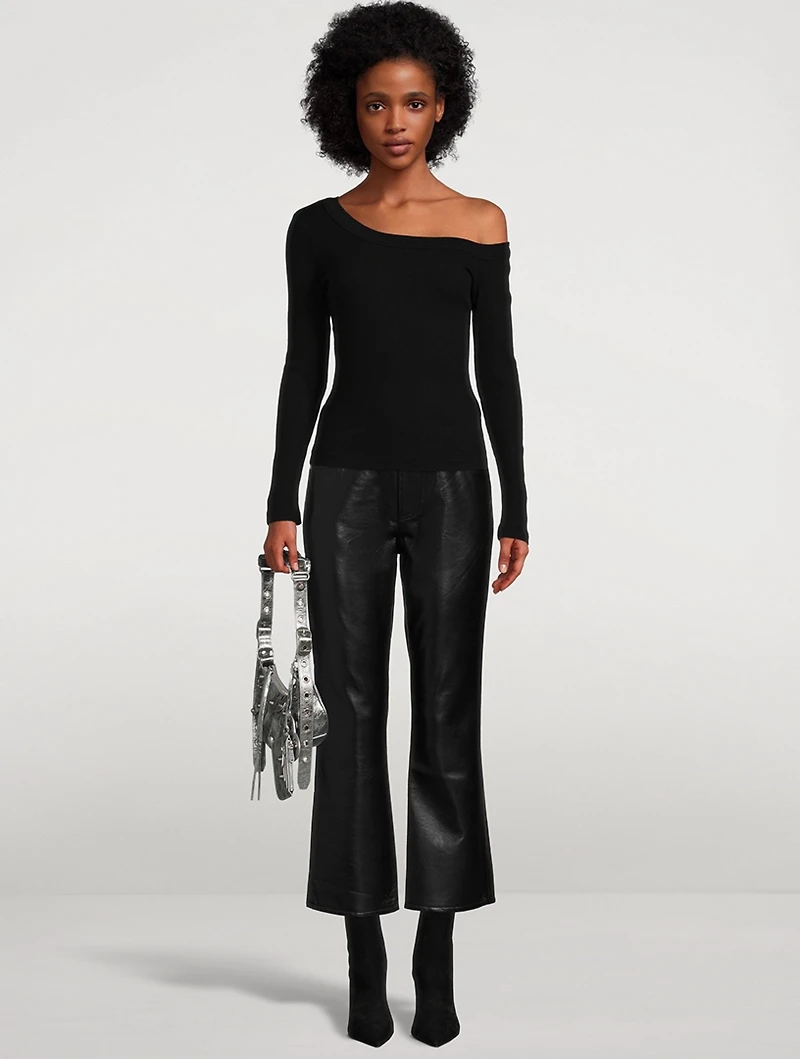 Isola Cropped Bootcut Recycled Leather Jeans