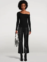 Isola Cropped Bootcut Recycled Leather Jeans
