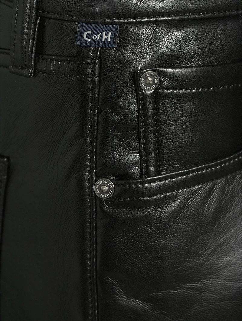 Isola Cropped Bootcut Recycled Leather Jeans