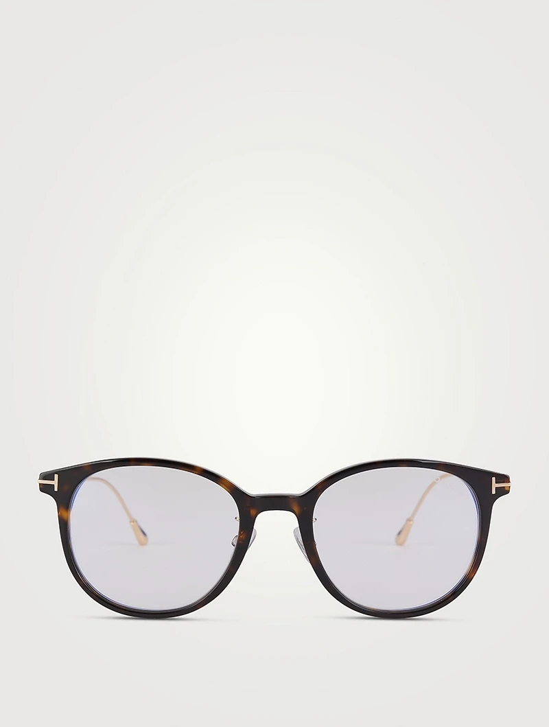 Round Optical Glasses With Blue Block Lenses