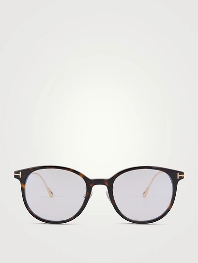 Round Optical Glasses With Blue Block Lenses