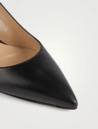 Ribbon Leather Slingback Pumps