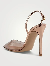 Ribbon Plexi And Metallic Leather d'Orsay Pumps