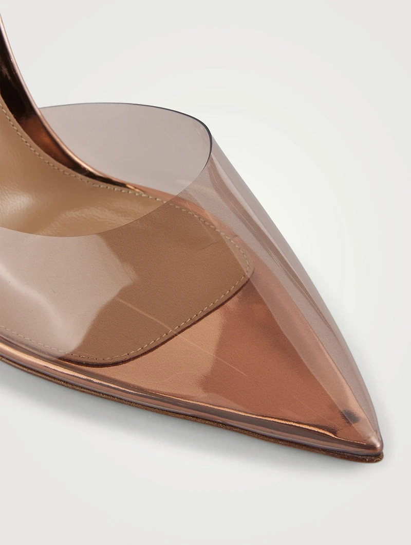 Ribbon Plexi And Metallic Leather d'Orsay Pumps