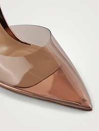 Ribbon Plexi And Metallic Leather d'Orsay Pumps
