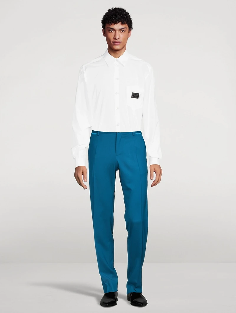 Stretch Wool Tuxedo Trousers
