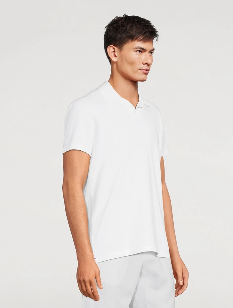 Felix Textured Cotton Polo Shirt With Resort Collar