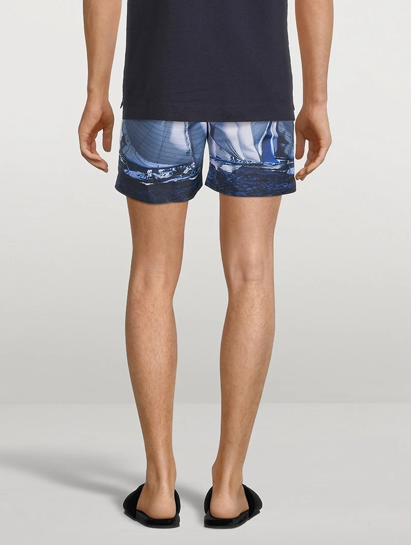 Bulldog Photographic Mid-Length Swim Shorts