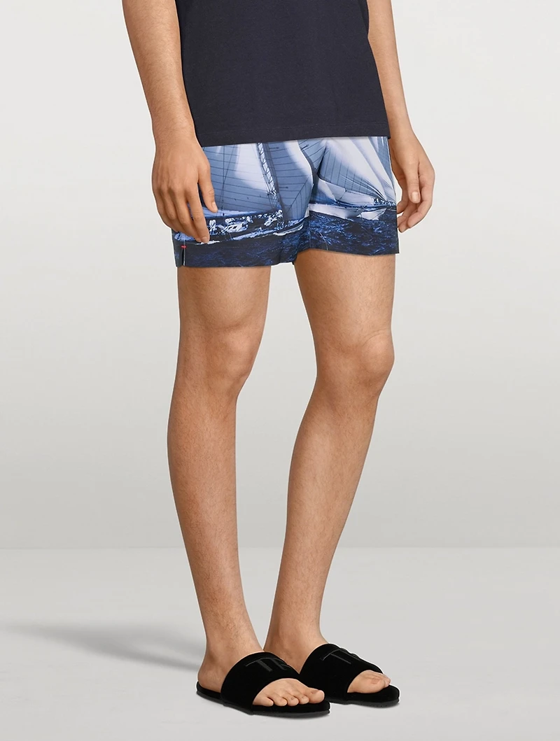 Bulldog Photographic Mid-Length Swim Shorts