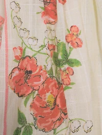 Clover Shirred Dress Patch Painted Floral Print