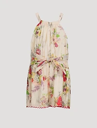 Clover Halter Playsuit Lipstick Peony Floral Print